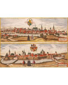 Frans Hogenberg, Georg Braun, Panorama Nysy i Legnicy, około 1618 - pic 1
