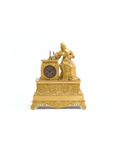 Zegar kominkowy z postacią damy, około poł. XIX w. - pic 1