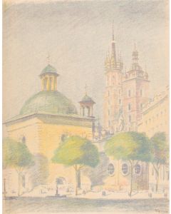 Jan Wojnarski, Kościół św. Wojciecha z teki "Kraków. Sześć Autolitografii", 1926 - pic 1