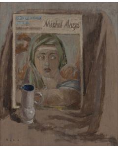 Benn Bencion Rabinowicz, Martwa natura z książką ("Michel Ange"), XX w. - pic 1
