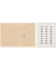 Stanisław Dróżdż, "Bez tytułu (Równa się, nie równa się)" - zestaw dwóch prac, 1972 - pic 1