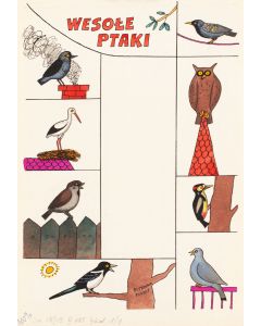 Bohdan Butenko, Wesołe ptaki - ilustracja do czasopisma "Świerszczyk" - pic 1