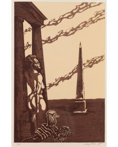 Jan Lebenstein, Kobieta, sifnks i obelisk, 1985 - pic 1
