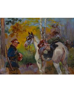 Wojciech Kossak, Ułan z koniem, 1930 - pic 1