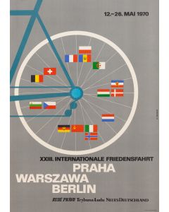 Plakat kolarski z 23. Międzynarodowego Wyścigu Pokoju (Projekt: A. Weber), 1970 - pic 1