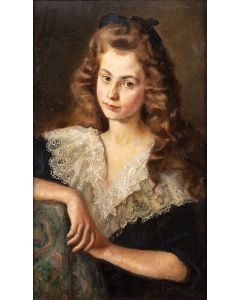Jan Bąkowski, Portret dziewczynki z kokardą we włosach - pic 1