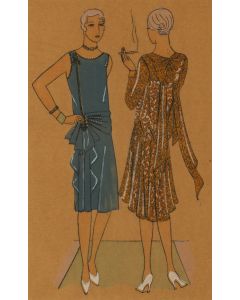 Ilustracja modowa projektów sukienek Simone Gray, lata 20./30. XX w. - pic 1