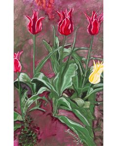 Wiesław Szamborski, "Cztery różowe i żółty tulipan" - pic 1