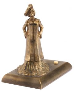 Dzwonek na służbę z figurką kobiety w kapeluszu, pocz. XX w. - pic 1