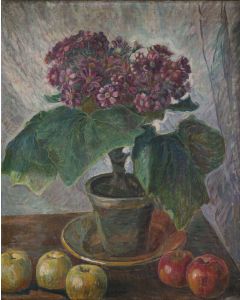Wilk (Wilhelm) Ossecki, Martwa natura z kwiatem i jabłkami - pic 1