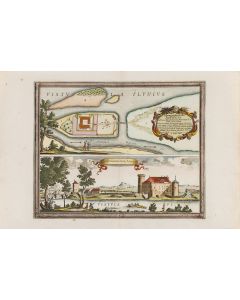 Eryk Dahlberg, Plan i widok zamku w Świeciu nad Wisłą ("Ichnographia Castri Schwetz in Pomerellia ab Exercitu R. M. Sueciae d. 4. Octob: 1655. occupati"), 1696 - pic 1