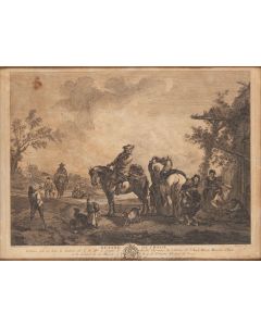 Autor nieznany, Podkuwanie konia (Pierre Francois Beaumont, Retard de Chasse), 1745 - pic 1