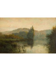 Alfred Fontville de Breanski, Pejzaż z zakolem rzeki, XIX w. - pic 1