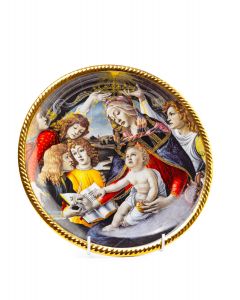 Talerz dekoracyjny ze sceną Ukoronowania Marii według Sandro Botticellego, nieznany, II poł. XX w. - pic 1