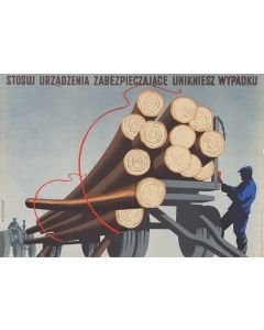 Andrzej Kowalewski, Plakat BHP "Stosuj urządzenia zabezpieczające", lata 50. XX w. - pic 1